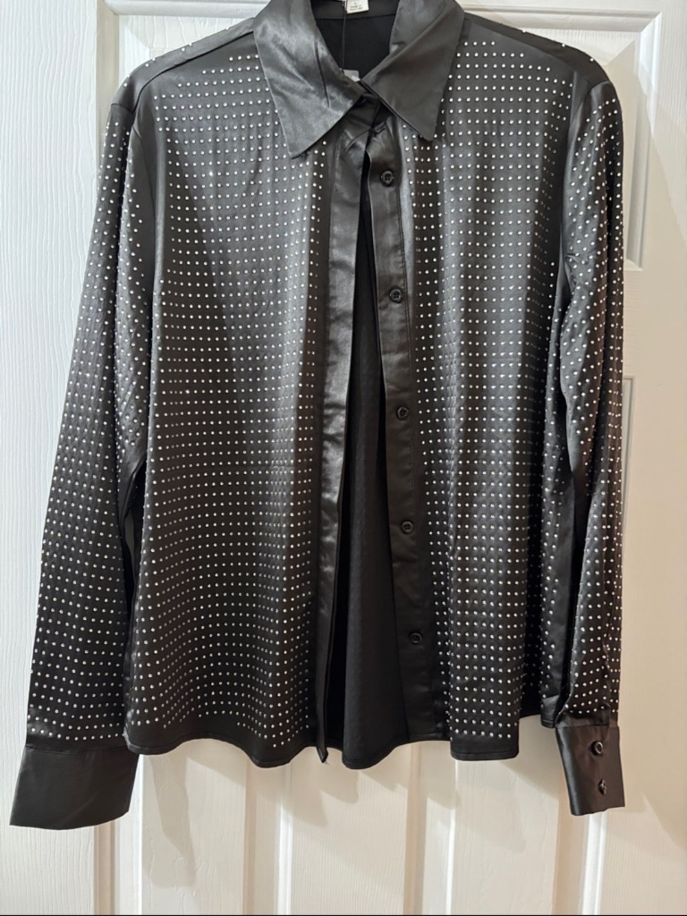 Black Rhinestone Blouse